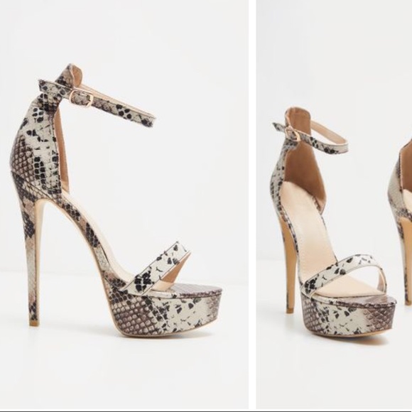Snakeskin Platform Heels - Picture 2 of 2